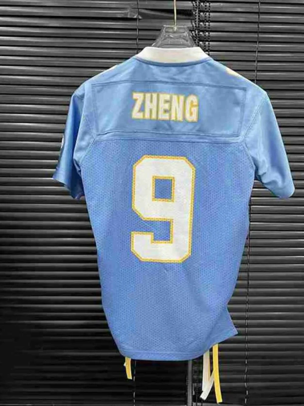 Blue Ruffled No.9 Jersey Top